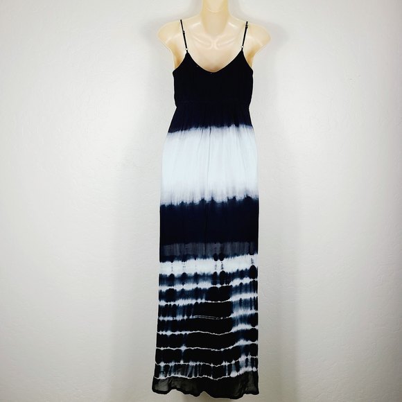 Anthropologie Dresses & Skirts - Anthropologie Maxi Dress XS Blue Tie Dye Sleeveless Beaded Empire Waist Boho